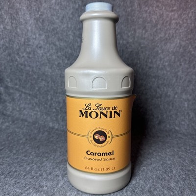 La Sauce De Monin Caramel Flavored Sauce Rich Buttery, 64 oz Pro Size EXP: 8/26