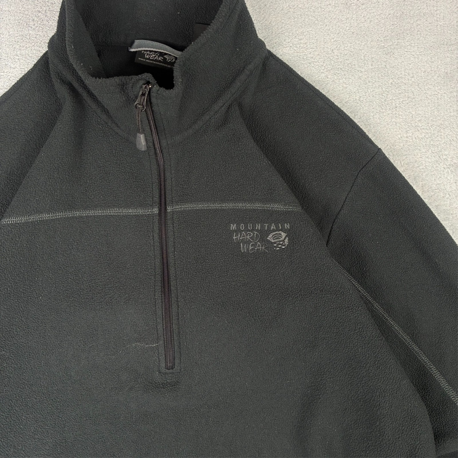 VTG Mountain Hardwear Black Hiking Gorpcore Large 1/4 Quarter Zip Fleece Jumper image 4