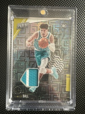 2021 Panini The National LaMelo Ball RC /10 Patch Escher Squares Hornets Rookie