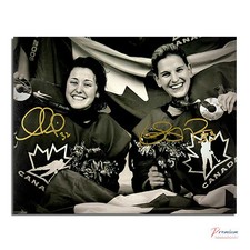 Charline Labonte & Kim St-Pierre Team Canada Auto 8x10 Photo Olympic Gold Medals