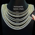 5mm-18in MOISSANITE Tennis Chain S925 Sterling Silver Necklace Men Women-Used — photo 3