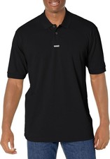 Hugo Boss Men's Dangula Contrast Logo Short Sleeve Polo Shirt, Black