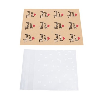 2-100PCS Reusable Self Adhesive Cookie Packaging Bags For Baking