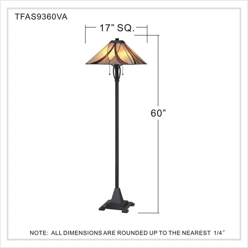 Quoizel Asheville 60" Valiant Bronze Tiffany-Style Glass Floor Lamp - Picture 5 of 5