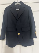 Brooks Brothers Boys Navy Prep Blazer Jacket Size 4 Wool Cashmere Gold Buttons