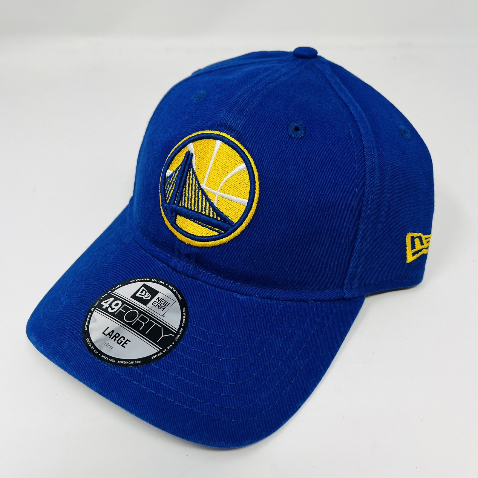 New Era 49FORTY NBA Golden State Warriors Fitted Hat Cap Mens Size L Blue Gold