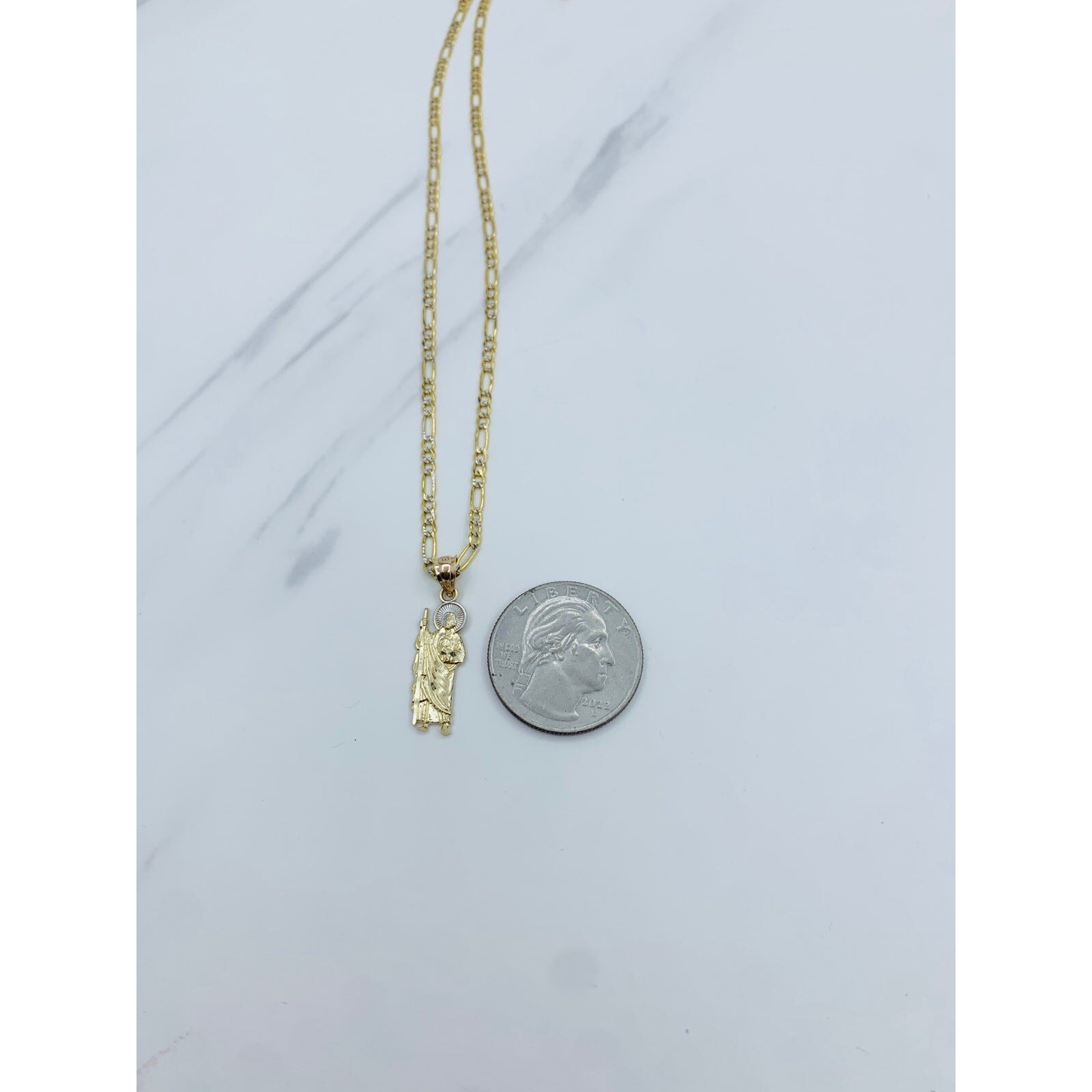 14k gold necklace and pendant Saint Jude St Jude San Judas ️ Short ...