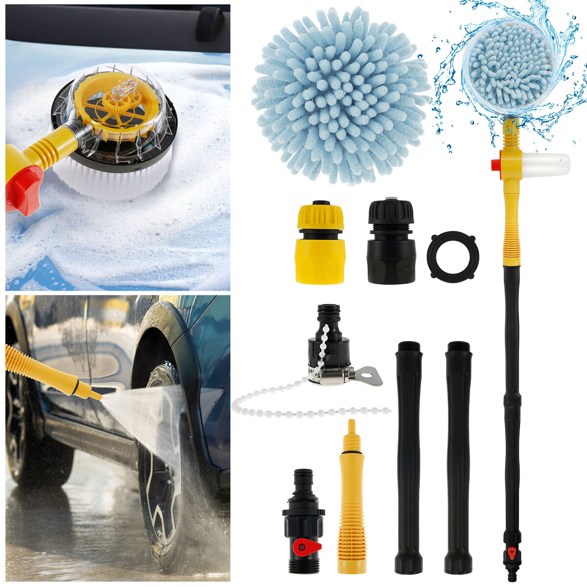 Auto Rotating Car Wash Brush Car Automatic Foam Cleaning Kit w/ 360