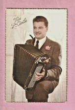 POSTCARD - VIVE STE CECILE - MALE ACCORDIONIST - SUPER SYLVIO ACCORDION -