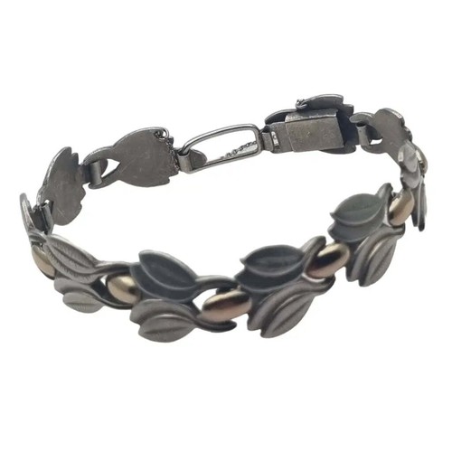 Pulsera de plata Art Déco para mujer, regalo retro por su cumpleaños, 1940. - Foto 2 di 11