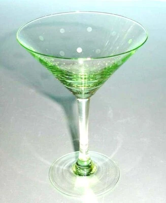KATE SPADE NEW YORK / LENOX Kate Spade Larabee Dot Pop Green Martini Mini Tini Crystal Cocktail Glass 5" New