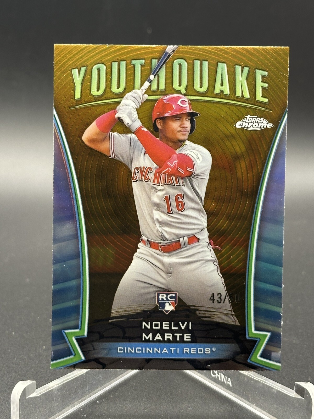 Noelvi Marte 2024 Topps Chrome Update Youthquake Gold /50 RC Reds BD1