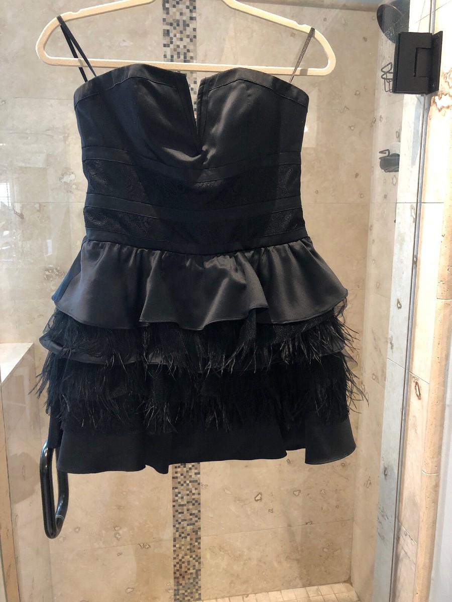 bebe black feather dress Bebe Black Sequin Feather Mini Dress main image 1