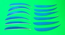 True Flight Feathers - 5" Left Wing Parabolic - Blue - New Dozen