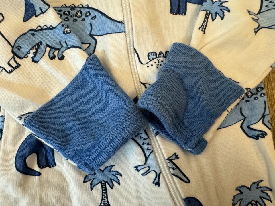 Wonder Nation Preemie Baby Boy Sleeper Dinosaur Outfit Blue Cotton