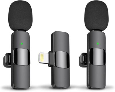 NEW! Wireless Lavalier Microphones for iPhone, 2 Pack Mini Microphone for iPhone