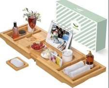Bathroom Caddy Organizer Bathtub Tray Product Holder - Bathroom Storage Black