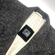 Lizwear Petites Womens Confetti Tweed Wool Cropped Blazer Size 6p Gray Career