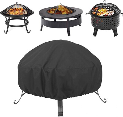 Fire Pit Cover round for Fire Pit 22- 34 Inch, Waterproof Outdoor Firepit Cover,