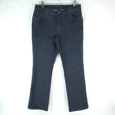 BandolinoBlu Cali Modern Boot Cut Jeans Womens Size 10 Stretch Dark Wash Blue