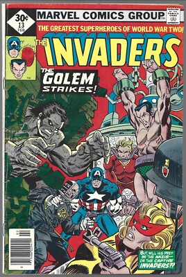 Invaders # 13 Feb 1977 - Whitman Variant - The Golem Strikes! - Marvel Comics