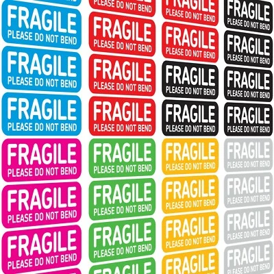 100 x FRAGILE Labels PLEASE DO NOT BEND Stickers Sticky Self Adhesive 40mmx15mm