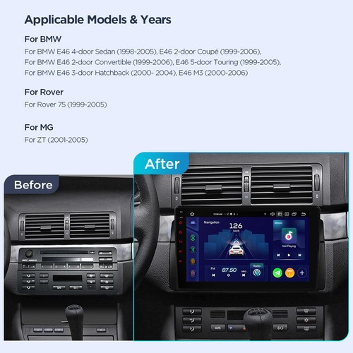 9" Android 14 Car Stereo 8-Core 6+128GB GPS Radio Head Unit For BMW 3 Series E46 - Picture 10 of 22