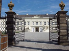 Stein Laterne Louis XVI Tor Bekr&ouml;nung Maskaron L&ouml;we