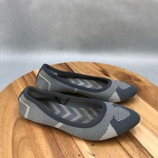 Skechers Cleo Wham Ballet Flats Womens 9 Gray Knit Slip On Shoes