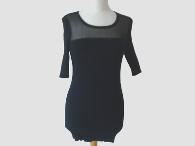 Wolford Damen Longshirt Aurora Serie NEU Schwarz Gr. L 38/40 Feinstrick kurzarm