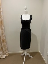 Dolce & Gabbana Square Neckline Knee Length Black Dress - Size 42