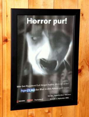 2002 Fatal Frame / Project Zero Rare Small Poster / Vintage Ad Page Framed PS2
