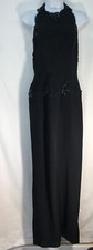Chris Kole Long Vintage Evening Dress Black Halter Sequin Trim BacklesNwt Size S