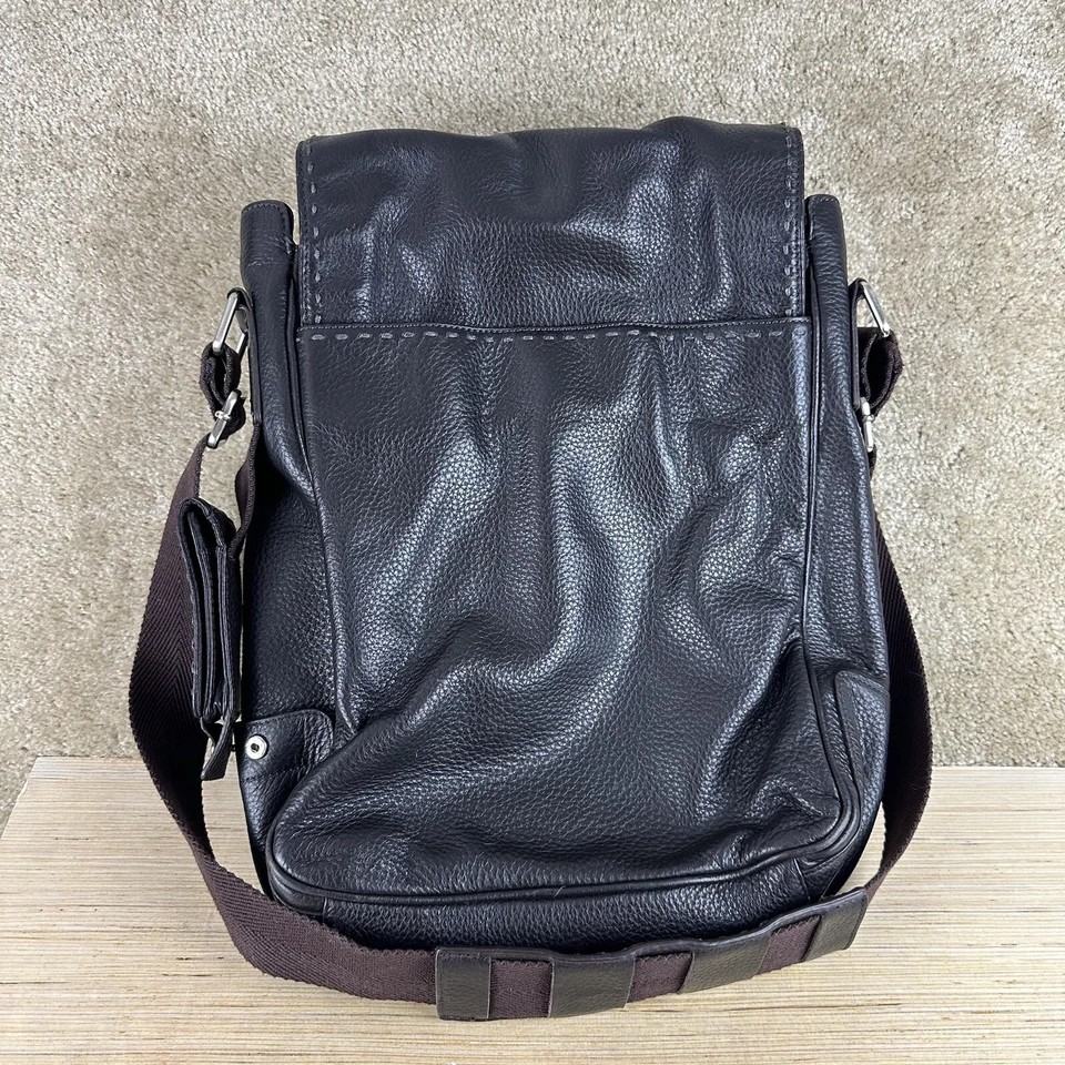 Joseph Abboud мужской кожаный сумка-мессенджер черный ноутбук планшет переноски карманы - Изображение 3 из 4