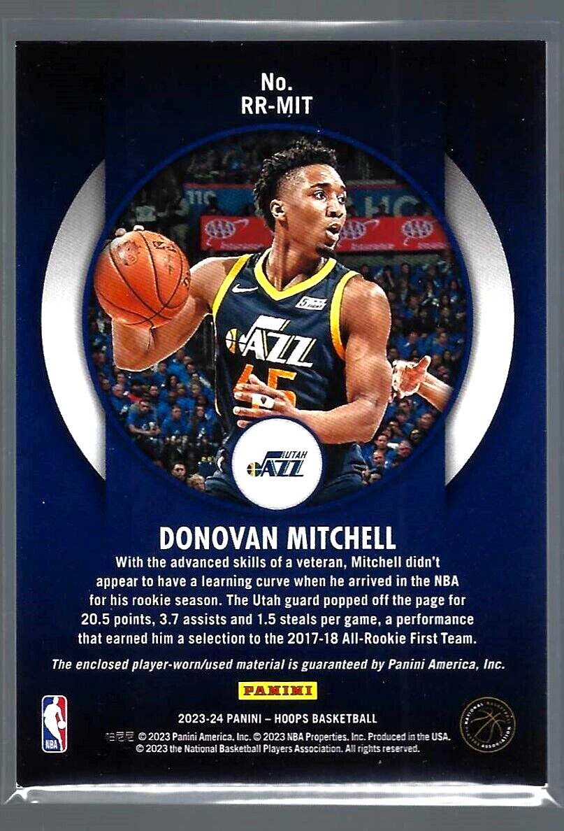 NBAカード Donovan Mitchell ルーキーサイン 75枚限定 ほか 2023-24 NBA Hoops Rookie Remembrance Jersey #RR-MIT Donovan