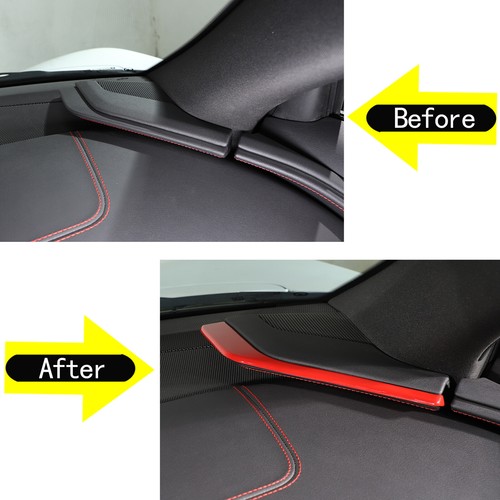 3PCS Red ABS Interior Console Side Dashboard Trim Strips For Corvette C8 2020-23 - Imagen 10 de 16