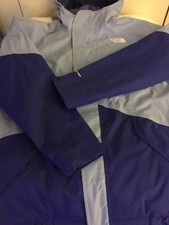 The North Face Girl  s Large 14-16 Snow Parka Purple Lt. Blue Hooded Winter Ready