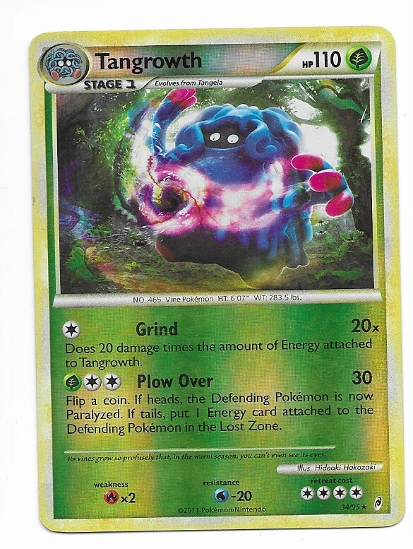 Pokemon Call Of Legends Tangrowth Reverse Holo Rare 34/95 Vintage 2011