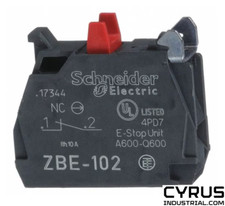 Schneider Electric ZBE-102 Harmony, 22mm Push Button, add on contact block, 1 NC