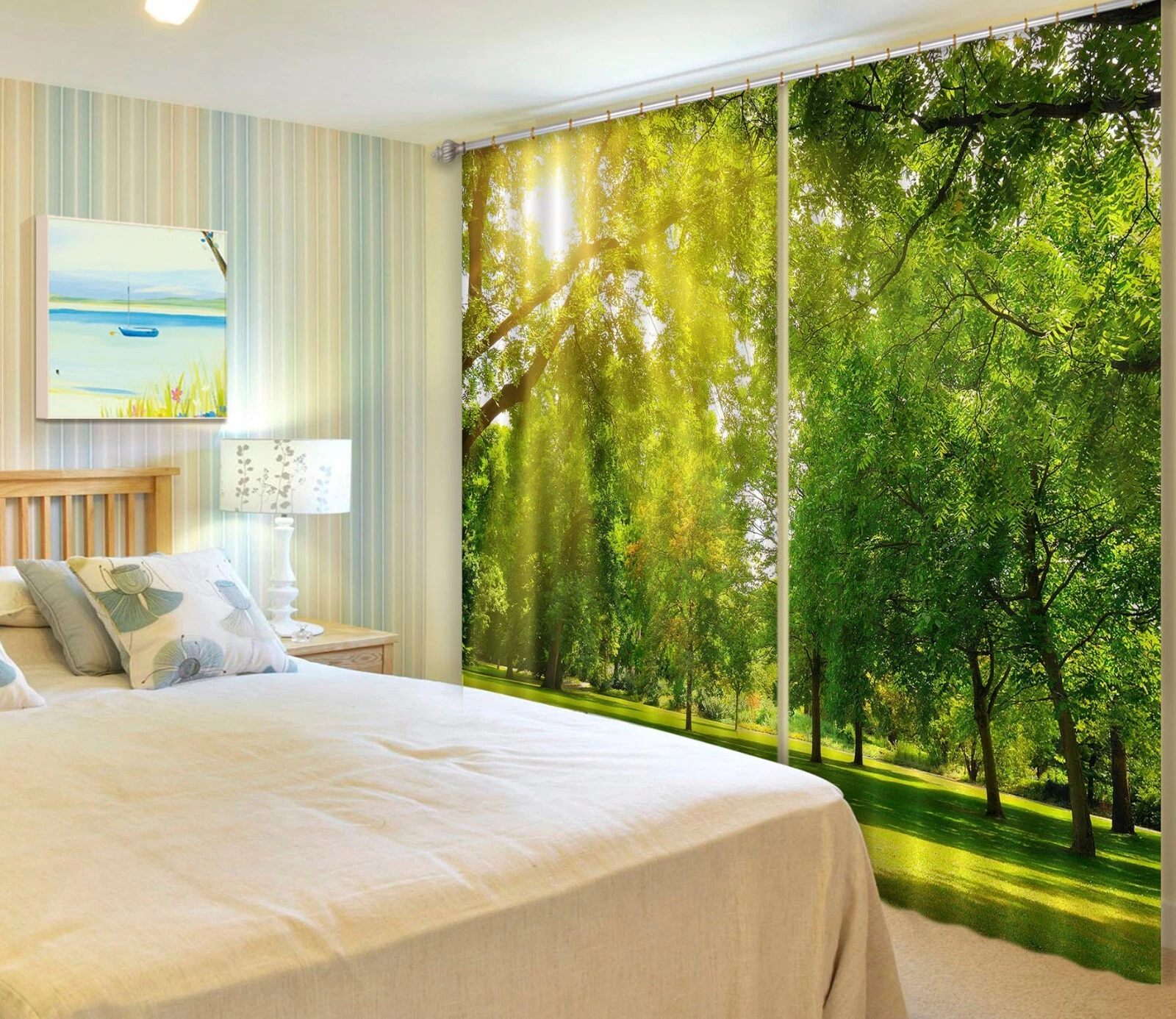 3D Warm Park ZHUB4974 Photo Curtain Window Blockout Fabric Vera 2023