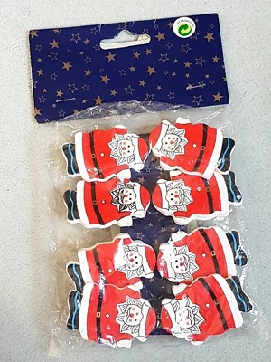 Deko Weihnachten / Advent - Holz  8 Nikolaus Klammern je 5,5 cm Geschenk neu OVP