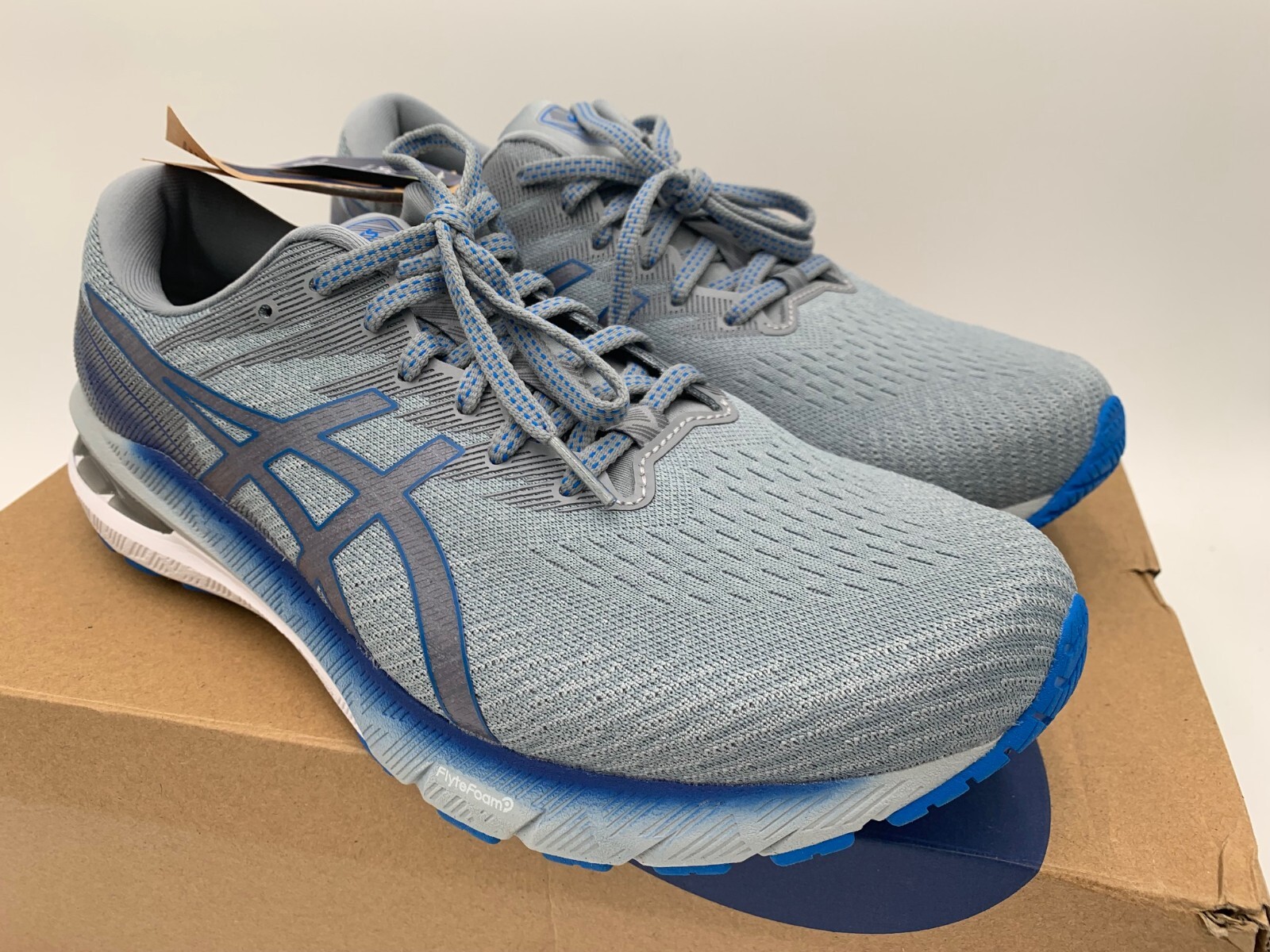 ASICS MEN GT 2000 10 SHEET ROCK ELECTRIC BLUE D 2E WIDTH RUNNING SHOES