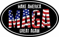 MAGA MAKE AMERICA GREAT AGAIN FLAG TRUMP DECAL WINDOW BUMPER STICKER POLITICAL