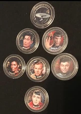 Star Trek 50th Anniversary Painted Half Dollars New England Mint Original Crew 