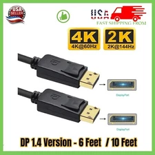 Displayport to Display Port Cable DP Male to Male Cord 4K 60hz HD 6ft/10ft/15ft