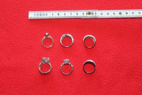Silberringe, 6 Stück, einer Süßwasserperle, 5 Diamonique Steine Größe 16 - Bild 5 von 9