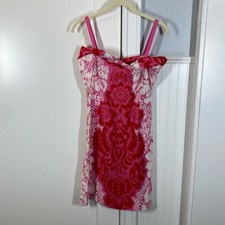 Marimekko vtg vintage Hawaiian print pink floral mini dress size 2 beach coastal