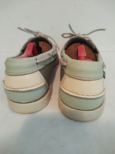 Sebago Docksides Portland Boat Shoes Gray & White Leather Size 9.5 M 43.5 EU - Picture 3 of 9