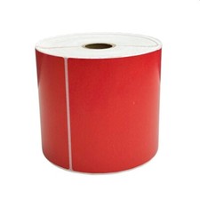 Red Direct Thermal Printer Label - 4 x 6" (101.6 x 152.4mm) 1 Roll