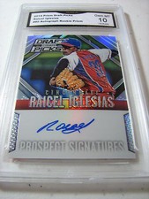 RACIEL IGLESIAS 2014 PRIZM DRAFT PICKS PROSPECT SIGNATURE PRIZM RC AUTO GRADED10